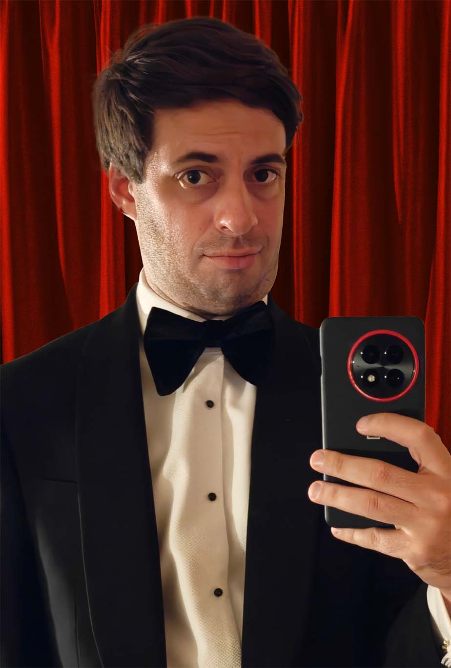 Caleb in tuxedo at the Ambie Awards